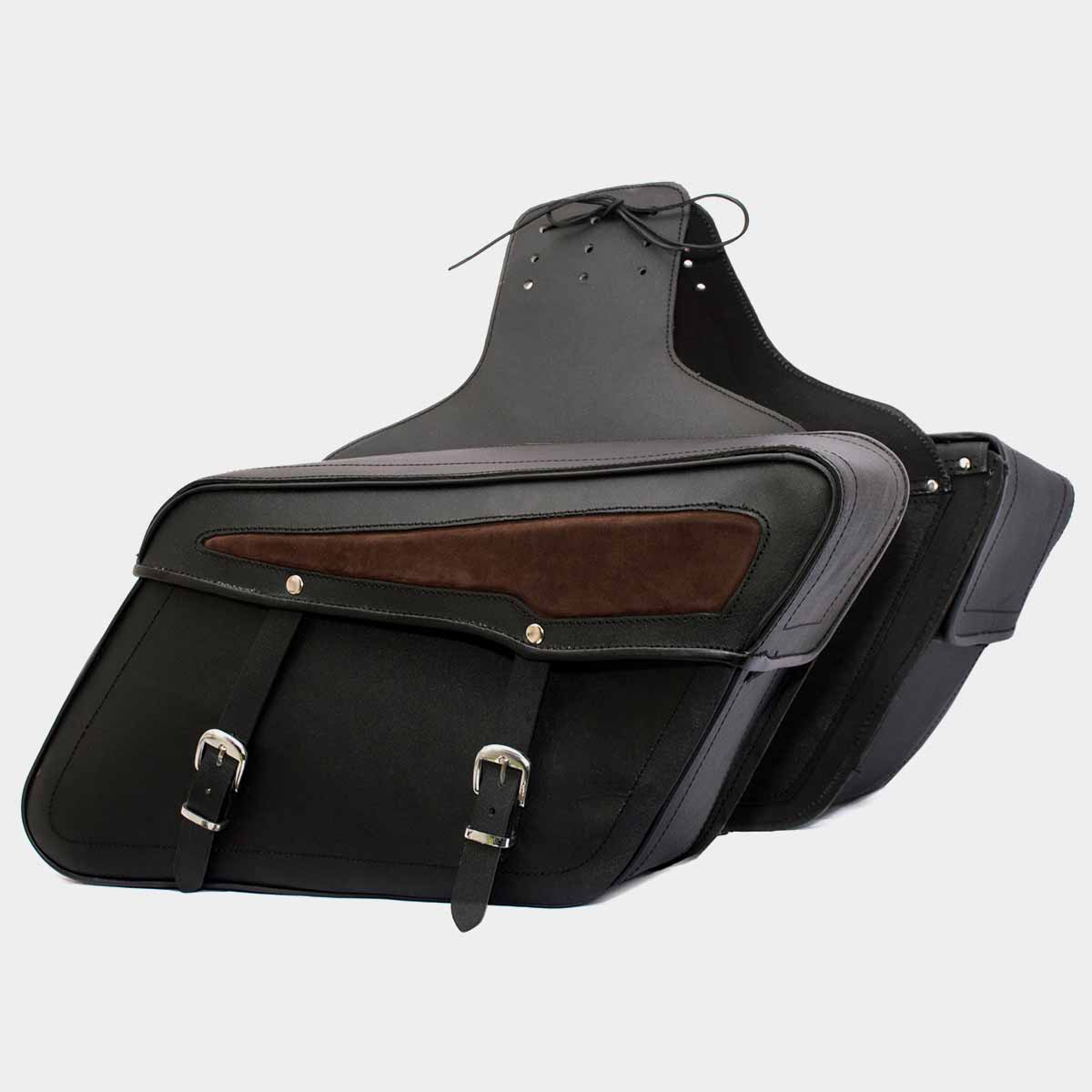 Motorcycle Leather Saddlebags For Harley Davidson - Image 2